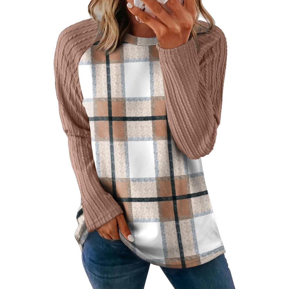 Women's Long Sleeve Shirt Soft Cozy Polyester Blend Plus Size Casual Top